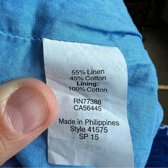 J. Crew Factory Pull-On Linen Cotton Blend Mini Skirt Blue Size 0 - Picture 7 of 7